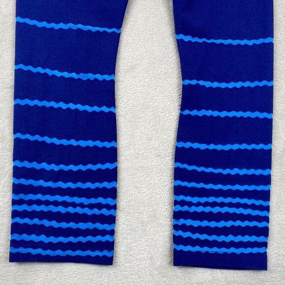 Nike Womens Capri Leggings Small Blue Zigzag Dri-Fit Actiivewear Stretch Pull On - Picture 10 of 12